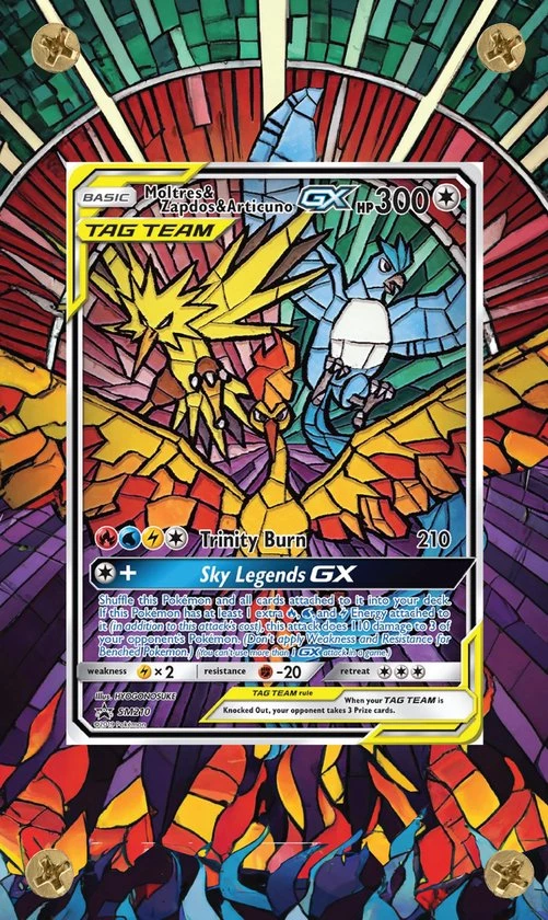 Flowcase Art Work Beschermhoesje - Moltres & Zapdos & Articuno GX 1 Flowcase Art Work Beschermhoesje - Moltres & Zapdos & Articuno GX