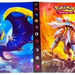 Merkloos Pokémon Verzamelmap Voor Kaarten – 4 Pocket – 240 Kaarten Opslag - Solgaleo + Lunala