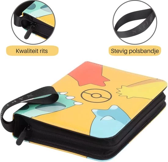NAPI Verzamelmap Geschikt Voor Pok Mon - Map Voor 400 Kaarten - 50 Pagina S - 4 Pocket - Premium Kwaliteit - Geel - Box - Binder 8 NAPI Verzamelmap Geschikt Voor Pok Mon - Map Voor 400 Kaarten - 50 Pagina S - 4 Pocket - Premium Kwaliteit - Geel - Box - Binder - Afbeelding 8