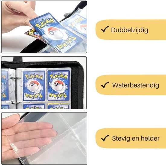 NAPI Verzamelmap Geschikt Voor Pok Mon - Map Voor 400 Kaarten - 50 Pagina S - 4 Pocket - Premium Kwaliteit - Geel - Box - Binder 2 NAPI Verzamelmap Geschikt Voor Pok Mon - Map Voor 400 Kaarten - 50 Pagina S - 4 Pocket - Premium Kwaliteit - Geel - Box - Binder - Afbeelding 2