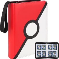 NAPI Verzamelmap Geschikt Voor Pok Mon - Map Voor 400 Kaarten - 50 Pagina S - 4 Pocket - Premium Kwaliteit - Rood - Box - Binder