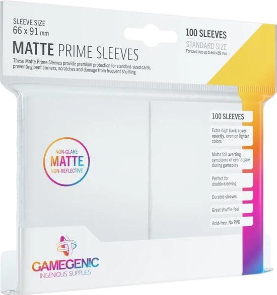 Gamegenic Matte Prime Sleeves White (100) 1 Gamegenic Matte Prime Sleeves White (100)