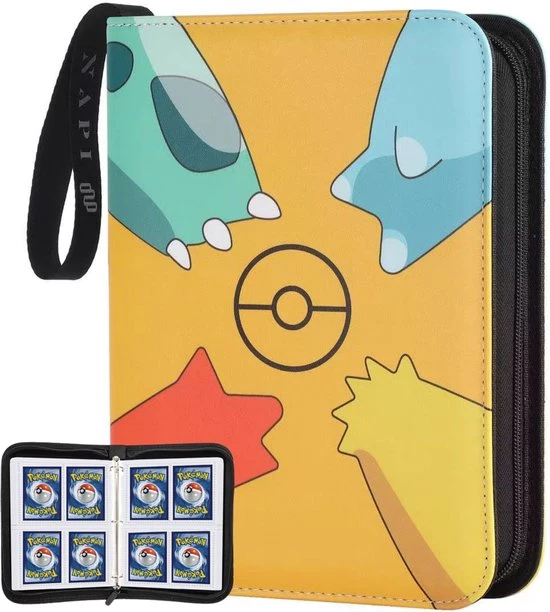 NAPI Verzamelmap Geschikt Voor Pok Mon - Map Voor 400 Kaarten - 50 Pagina S - 4 Pocket - Premium Kwaliteit - Geel - Box - Binder 1 NAPI Verzamelmap Geschikt Voor Pok Mon - Map Voor 400 Kaarten - 50 Pagina S - 4 Pocket - Premium Kwaliteit - Geel - Box - Binder