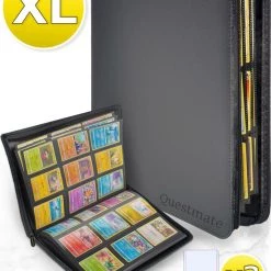 Questmate® Verzamelmap Geschikt Voor Pokémon - Map Voor 360 Kaarten - Met 3x Sideloader Beschermhoesjes - 9 Pocket / Vakken - Binder Met Ritssluiting - Vuil En Waterafstotend Portfolio