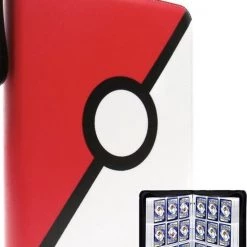 Merkloos Verzamelmap Geschikt Voor Pok Mon Kaarten - 9 Pocket - 720 Kaarten - 40 Pagina S - Waterproof - Pok Mon Kaarten - Map Voor Pok Mon - Premium Kwaliteit - Inclusief Pakje Pok Mon Kaarten - Rood