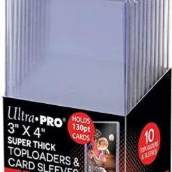 Ultrapro 3" X 4" Super Thick 130PT Toploader With Thick Card Sleeves 10ct