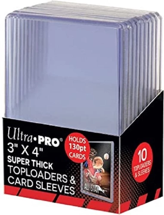 Ultrapro 3" X 4" Super Thick 130PT Toploader With Thick Card Sleeves 10ct 1 Ultrapro 3" X 4" Super Thick 130PT Toploader With Thick Card Sleeves 10ct